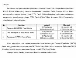 Jadwal Pengangkatan PPPK Paruh Waktu Tahun 2024 Disesuaikan, Peserta Diminta Segera Lengkapi Berkas