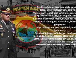 Akhiri Masa Tugas dengan Penuh Kehangatan, Kasat Reskrim Majene AKP Laurensius Madya Wayne Sampaikan Salam Perpisahan